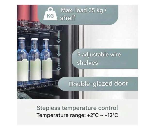 Bomann hűtővitrin, 235 liter, fekete