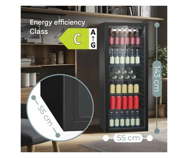 Bomann hűtővitrin, 235 liter, fekete