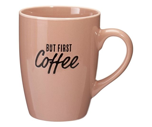 Excellent Houseware Bögrékészlet, 2 db, 340 ml, Kerámia, "BUT FIRST Coffee"