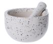 Morter és mozsártörő, 330 ml, Excellent Houseware, Kerámia, Fehér Terrazzo