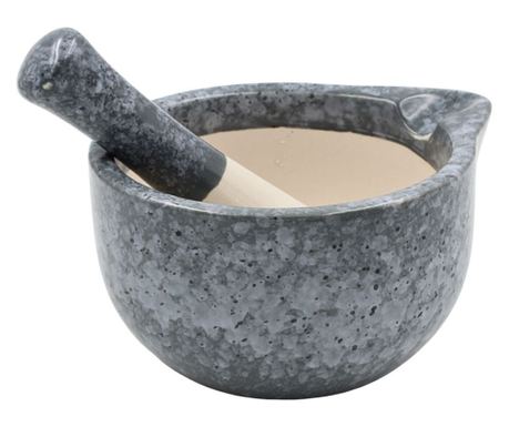 Excellent Houseware Keramički mužar i tučak, 330 ml, Tamno siva
