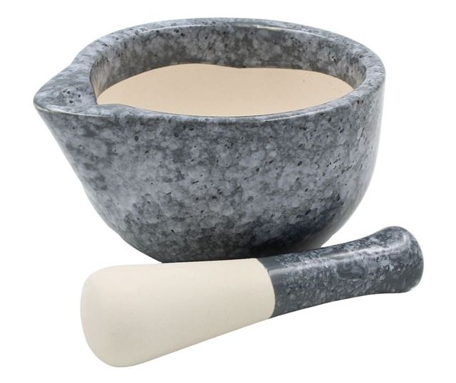 Mozsártörő, 330 ml, Excellent Houseware, kerámia, sötétszürke