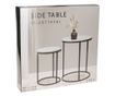 2 darabos Trends4You dohányzóasztal szett, fém és MDF, modern dizájn, fekete és fehér