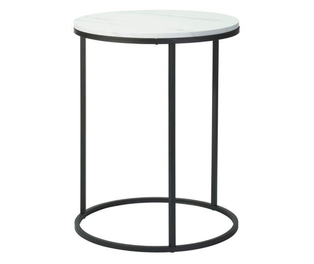 2 darabos Trends4You dohányzóasztal szett, fém és MDF, modern dizájn, fekete és fehér