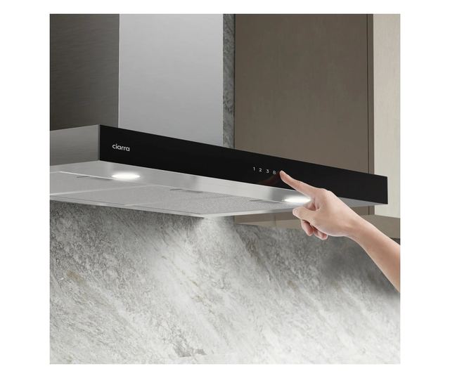 Ciarra T-Type fali páraelszívó, 650 m³/h, 90 cm, rozsdamentes acél