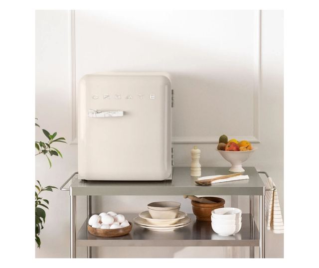 CREATE Retro minibár hűtőszekrény, 48 liter űrtartalom, 50 cm magasság, ideális irodába/hotelbe/lakókocsiba, állítható hőmérsékl