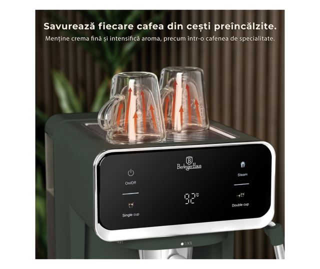 Berlinger Haus BH/9850 matt zöld 3 az 1-ben digitális eszpresszógép