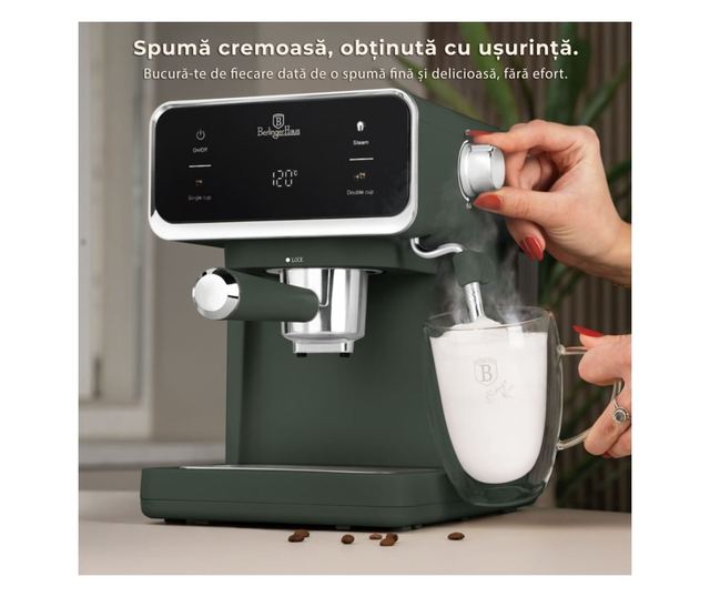 Berlinger Haus BH/9850 matt zöld 3 az 1-ben digitális eszpresszógép