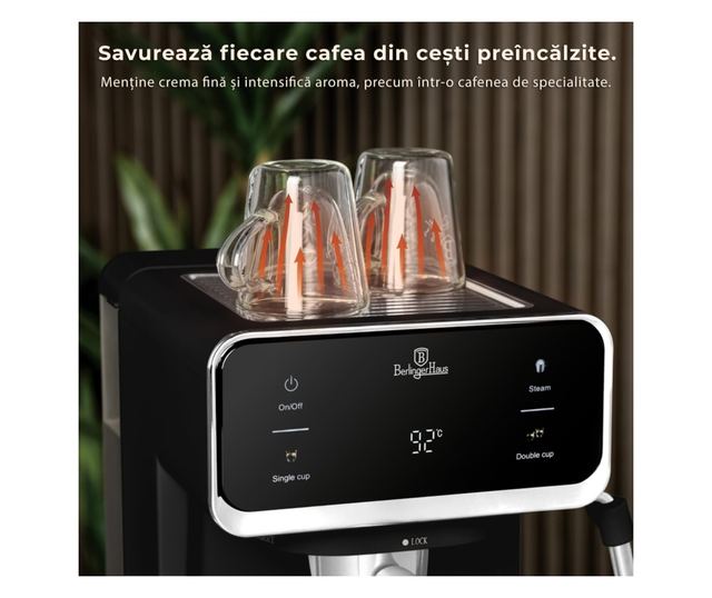 Digitális eszpresszógép 3 az 1-ben matt fekete Berlinger Haus BH/9851