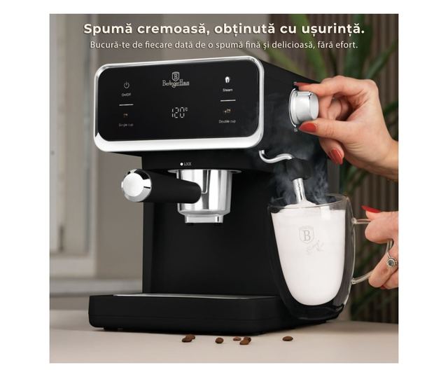 Digitális eszpresszógép 3 az 1-ben matt fekete Berlinger Haus BH/9851