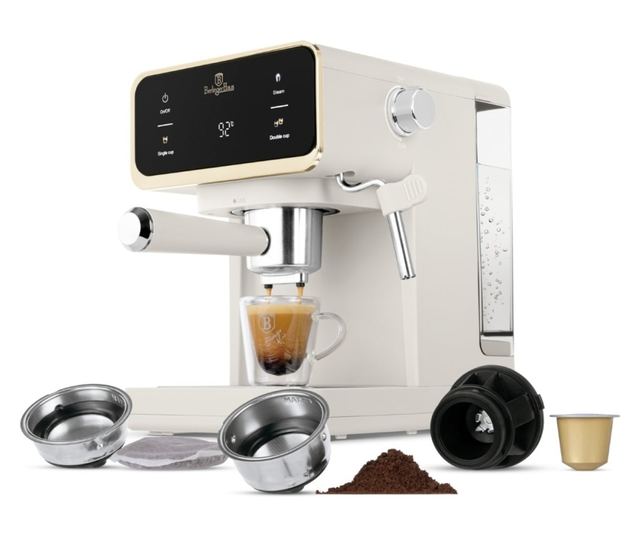 Sahara Berlinger Haus BH/9847 3 az 1-ben digitális eszpresszógép, matt krémszínű