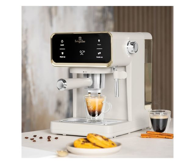 Sahara Berlinger Haus BH/9847 3 az 1-ben digitális eszpresszógép, matt krémszínű