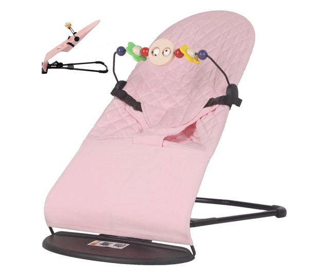 ABYZ tartós műanyag baba alvószék hintaszék 0-12 hónapos korig rózsaszín