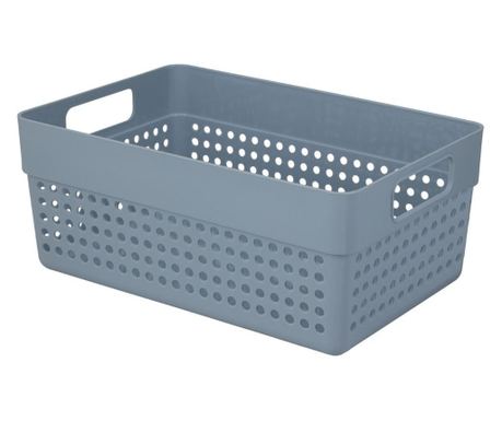 Perforirana plastična košara za shranjevanje Storage Solutions 23x15x10 cm, z ročaji, siva
