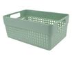 Perforált műanyag tárolókosár 23x15x10 cm Storage Solutions, fogantyúkkal, zöld