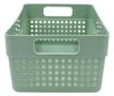 Perforált műanyag tárolókosár 23x15x10 cm Storage Solutions, fogantyúkkal, zöld