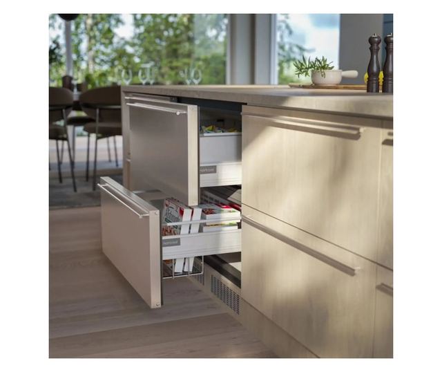 Beépíthető fagyasztó fiók, Norcool, Rozsdamentes acél/Fekete