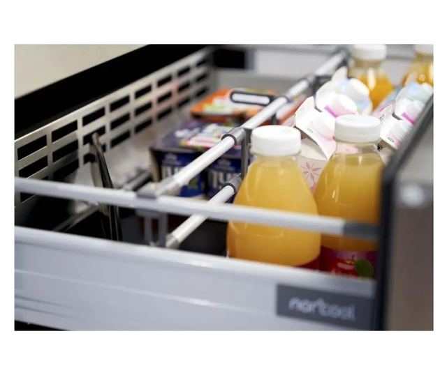 Beépíthető fagyasztó fiók, Norcool, Rozsdamentes acél/Fekete