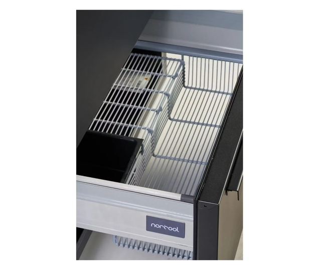 Beépíthető fagyasztó fiók, Norcool, Rozsdamentes acél/Fekete
