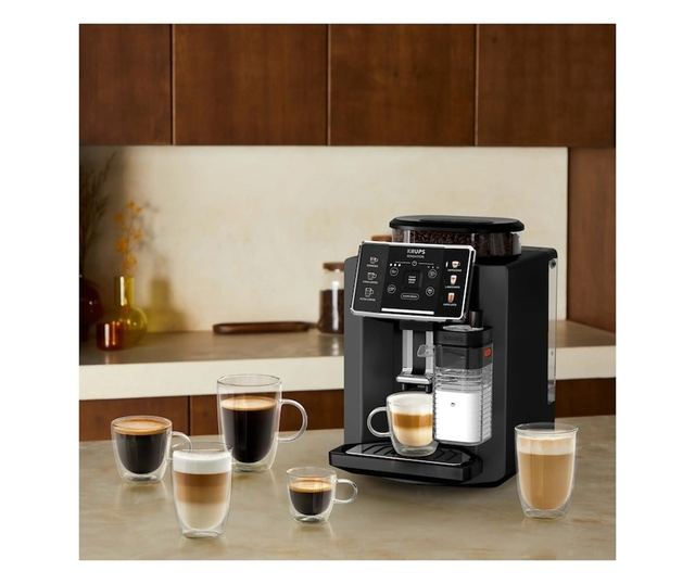 Krups Sensation Milk EA912HF0 Automata Kávéfőző, 1450 W, 1,7 L, Fekete