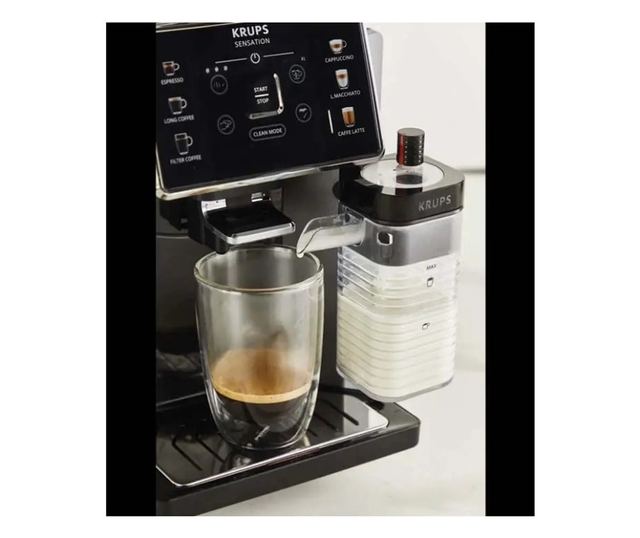 Krups Sensation Milk EA912HF0 Automata Kávéfőző, 1450 W, 1,7 L, Fekete