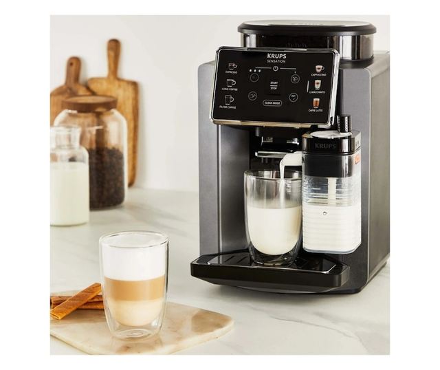 Krups Sensation Milk EA912HF0 Automata Kávéfőző, 1450 W, 1,7 L, Fekete