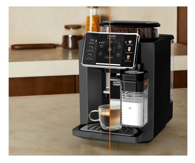 Krups Sensation Milk EA912HF0 Automata Kávéfőző, 1450 W, 1,7 L, Fekete