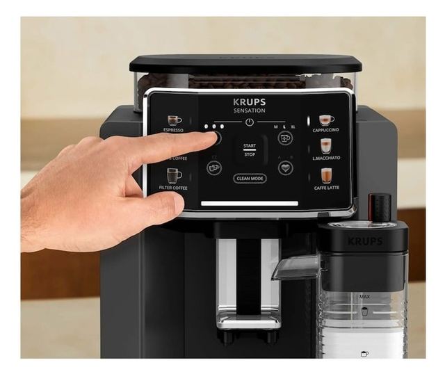 Krups Sensation Milk EA912HF0 Automata Kávéfőző, 1450 W, 1,7 L, Fekete