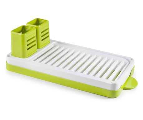 Scurgator de vase Ibili, plastic, alb/verde