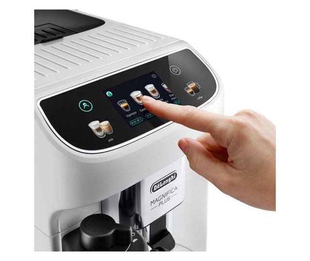 Kávéfőző DeLonghi Magnifica PLUS ECAM 320.60.W, 1450W, 15 bar, 1,8l, 15 program, 13 őrlési fokozat, TFT érintőképernyő, LatteCre