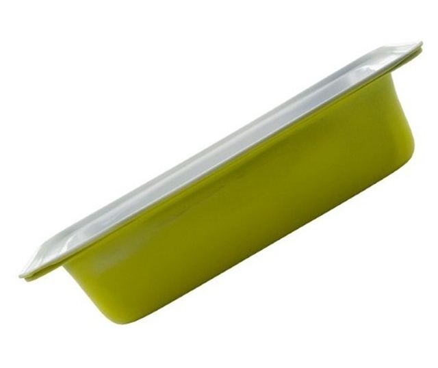 Téglalap alakú sütőlap kerámia bevonattal, amely biztosítja a sütemények és piskóták egyenletes sütését, zöld