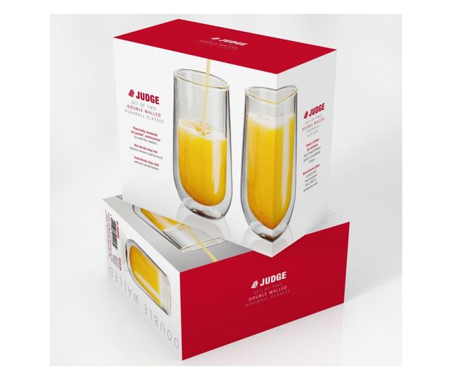 2 darabos pohárkészlet, boroszilikát üveg, 8x8x15 cm, átlátszó