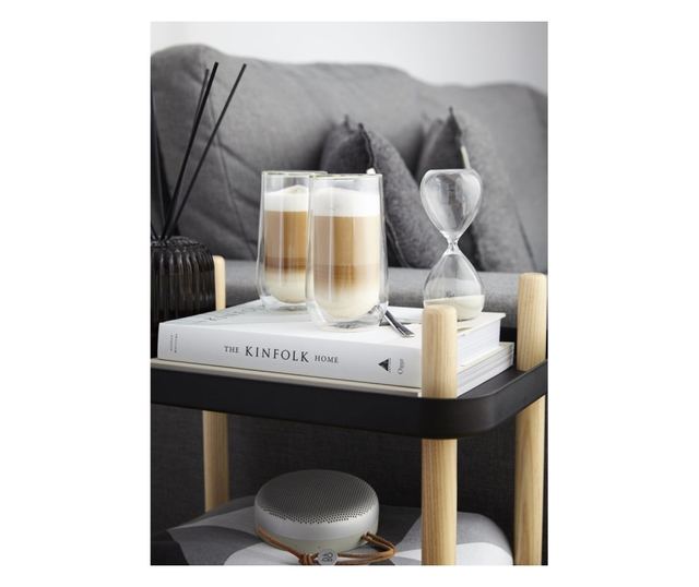 2 darabos pohárkészlet, boroszilikát üveg, 8x8x15 cm, átlátszó