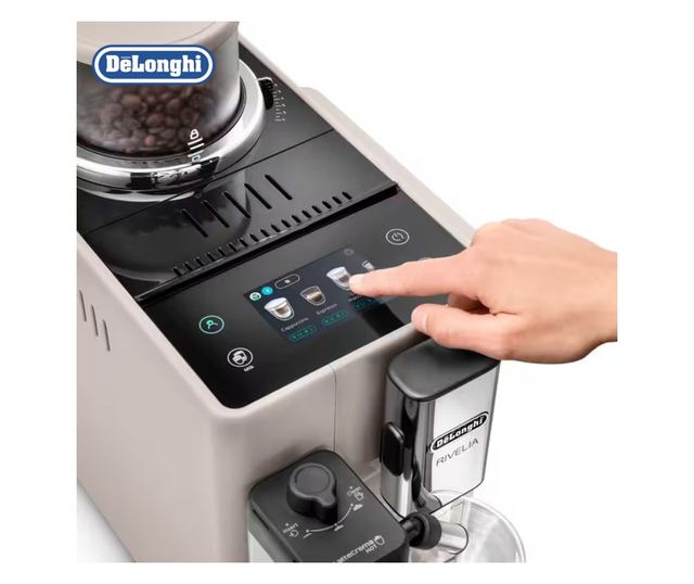 DeLonghi Rivelia Sand Beige Eszpresszógép EXAM440.55.BG, 1450W, 19 bar, 1.4l, TFT érintőképernyő, Twin Shot, Bean Adapt, LatteCr