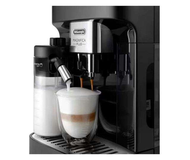 Kávéfőző DeLonghi Magnifica PLUS ECAM 320.60.B, 1450W, 15 bar, 1,8l, 15 program, 13 őrlési szint, TFT érintőképernyő, LatteCrema