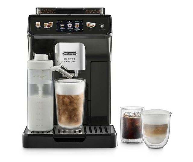Kávéfőző DeLonghi Eletta Explore ECAM450.65.G, 1450W, 19 bar, 1.8l, Wi-Fi, TFT érintőkijelző, LatteCrema meleg/hideg, Twin Shot,