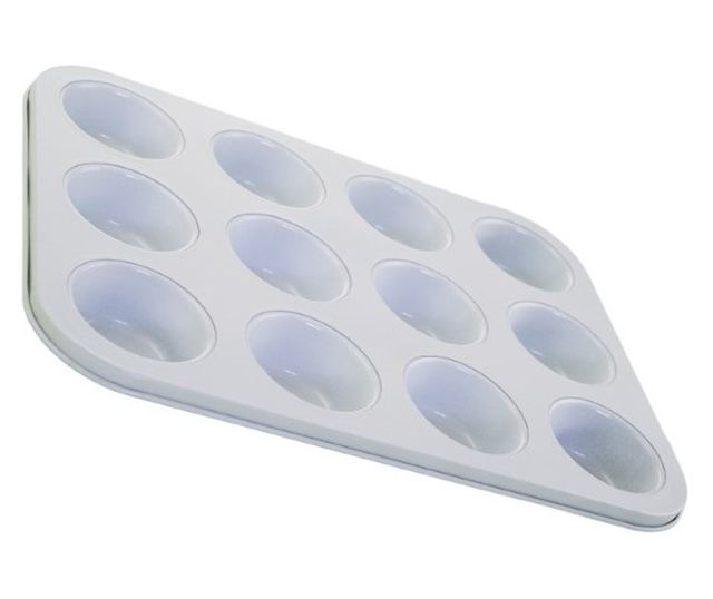 12 rekeszes muffin sütőlap kerámia bevonattal, ideális sült süteményekhez vagy előételekhez, zöld