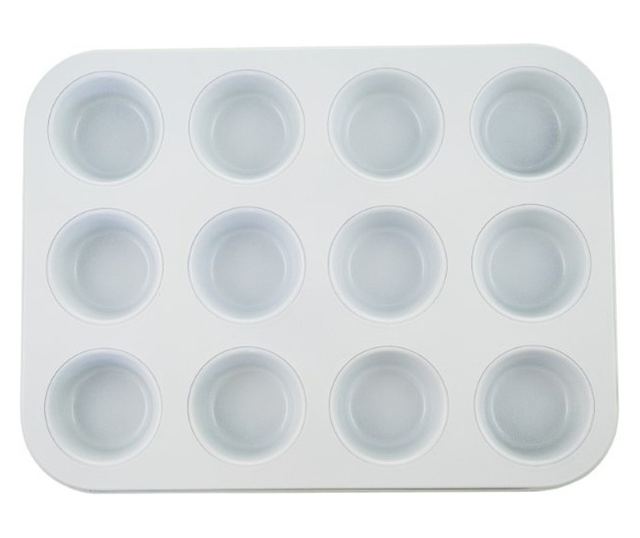 12 rekeszes muffin sütőlap kerámia bevonattal, ideális sült süteményekhez vagy előételekhez, zöld