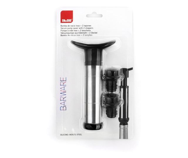 Ibili borszivattyú, 2 dugó, műanyag, fekete/ezüst
