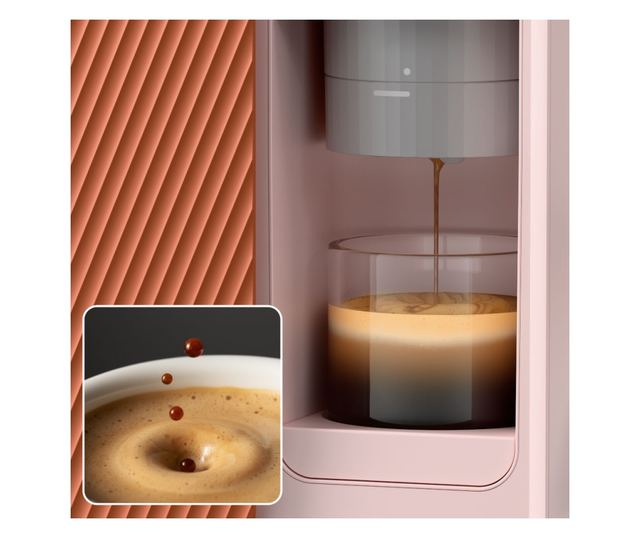 2 az 1-ben hordozható félautomata eszpresszógép, Ciarra, BloomBox, rózsaszín