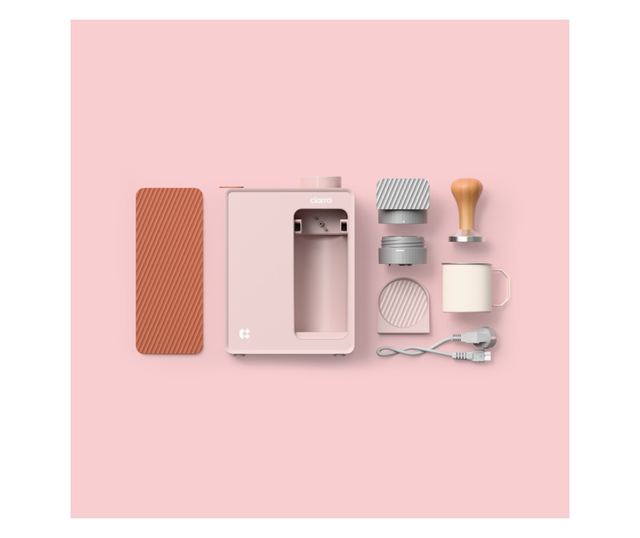 2 az 1-ben hordozható félautomata eszpresszógép, Ciarra, BloomBox, rózsaszín