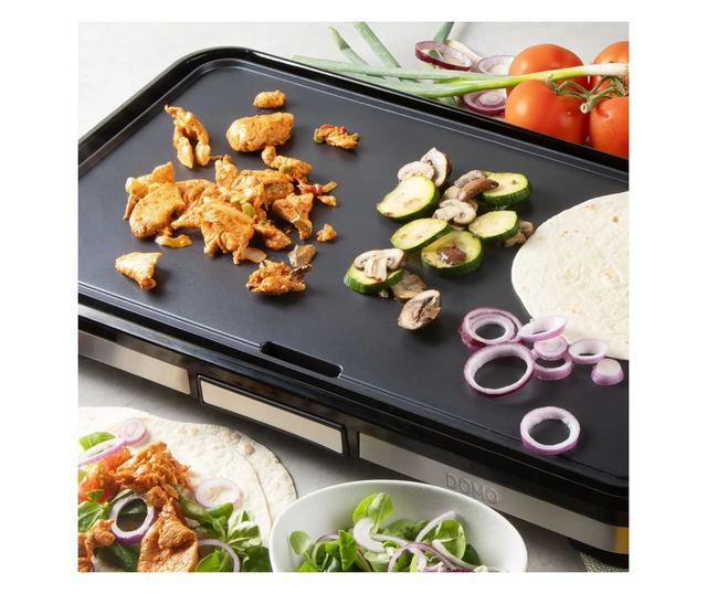 Elektromos Plancha XXL főzőlap, DOMO, 55 x 30 cm, rozsdamentes acél