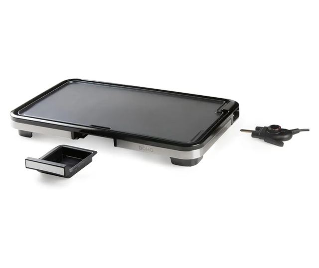 Elektromos Plancha XXL főzőlap, DOMO, 55 x 30 cm, rozsdamentes acél