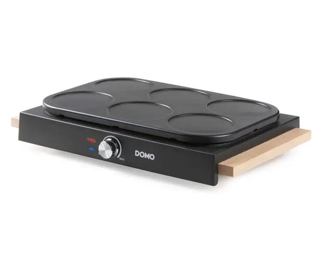 2 az 1-ben elektromos főzőlap, DOMO, Wok Party, fekete