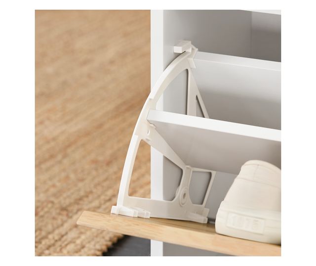 SoBuy bejárati cipőtartó állvány, cipőbútor fehér színben