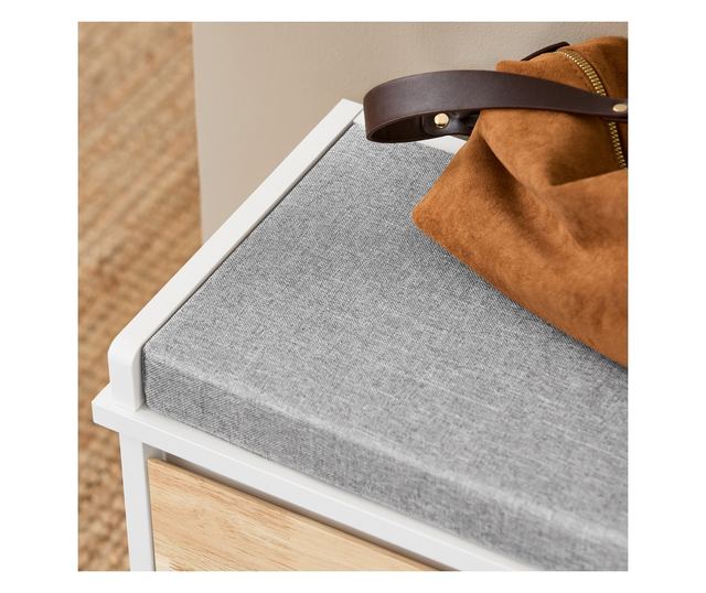 SoBuy bejárati cipőtartó állvány, cipőbútor fehér színben