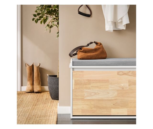 SoBuy bejárati cipőtartó állvány, cipőbútor fehér színben