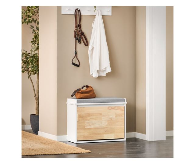 SoBuy bejárati cipőtartó állvány, cipőbútor fehér színben