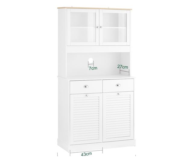 SoBuy mikrohullámú sütőszekrény beépített konyhaszigettel, fehér FSB101-W modell