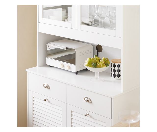 SoBuy mikrohullámú sütőszekrény beépített konyhaszigettel, fehér FSB101-W modell